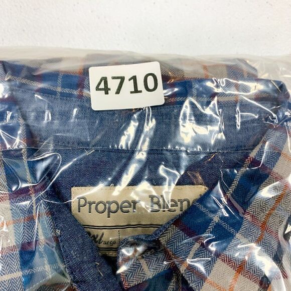 Propper Blend Flannel Shirt Young Mens XXL Blue Gray Plaid Outdoor Lumberjack - Picture 13 of 13
